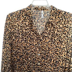 Womens Zara TRF Leopard Print Cropped Shirt Size Small